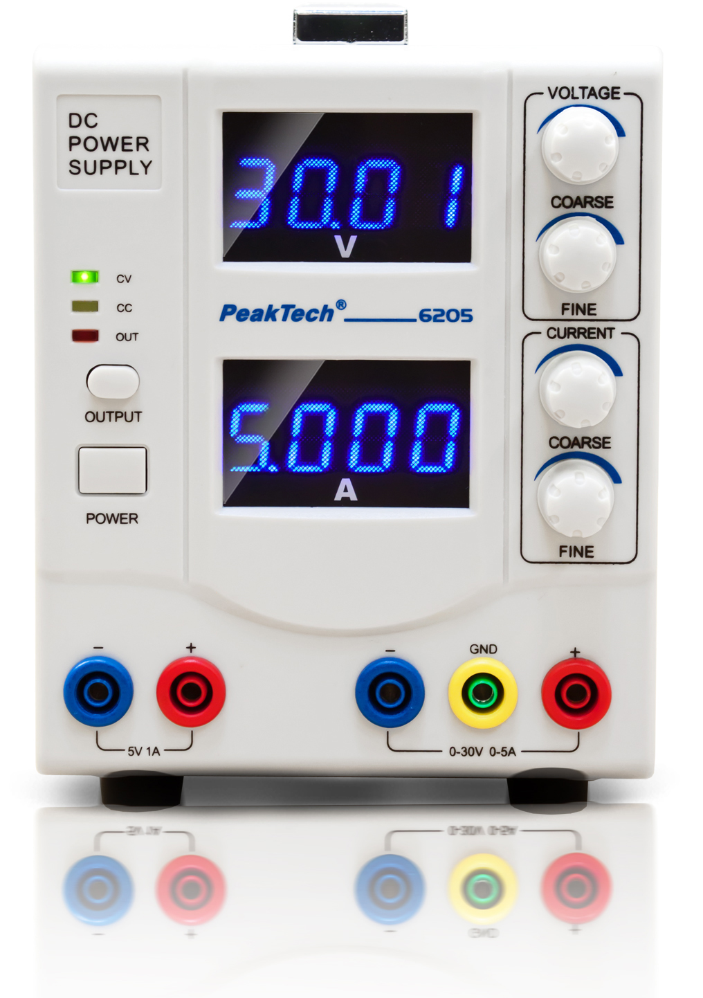 «PeakTech® P 6205» Fuente de Alimentación Digital, 0-30 V/0- A DC