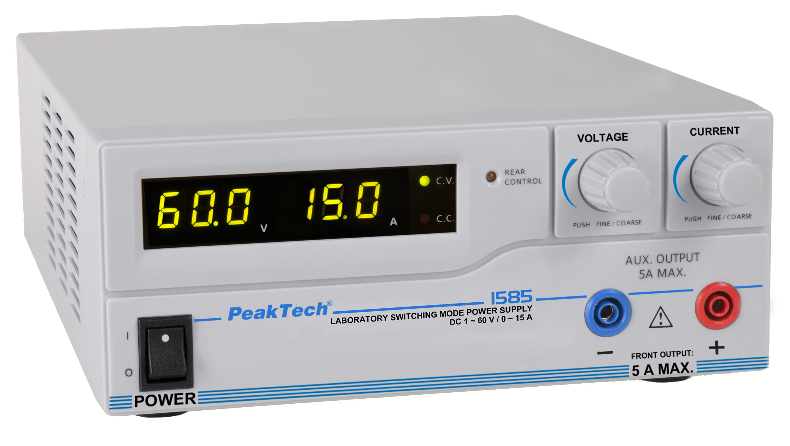 «PeakTech® P 1585» Labor-Schaltnetzteil DC 1 - 60V / 0 - 15A mit USB