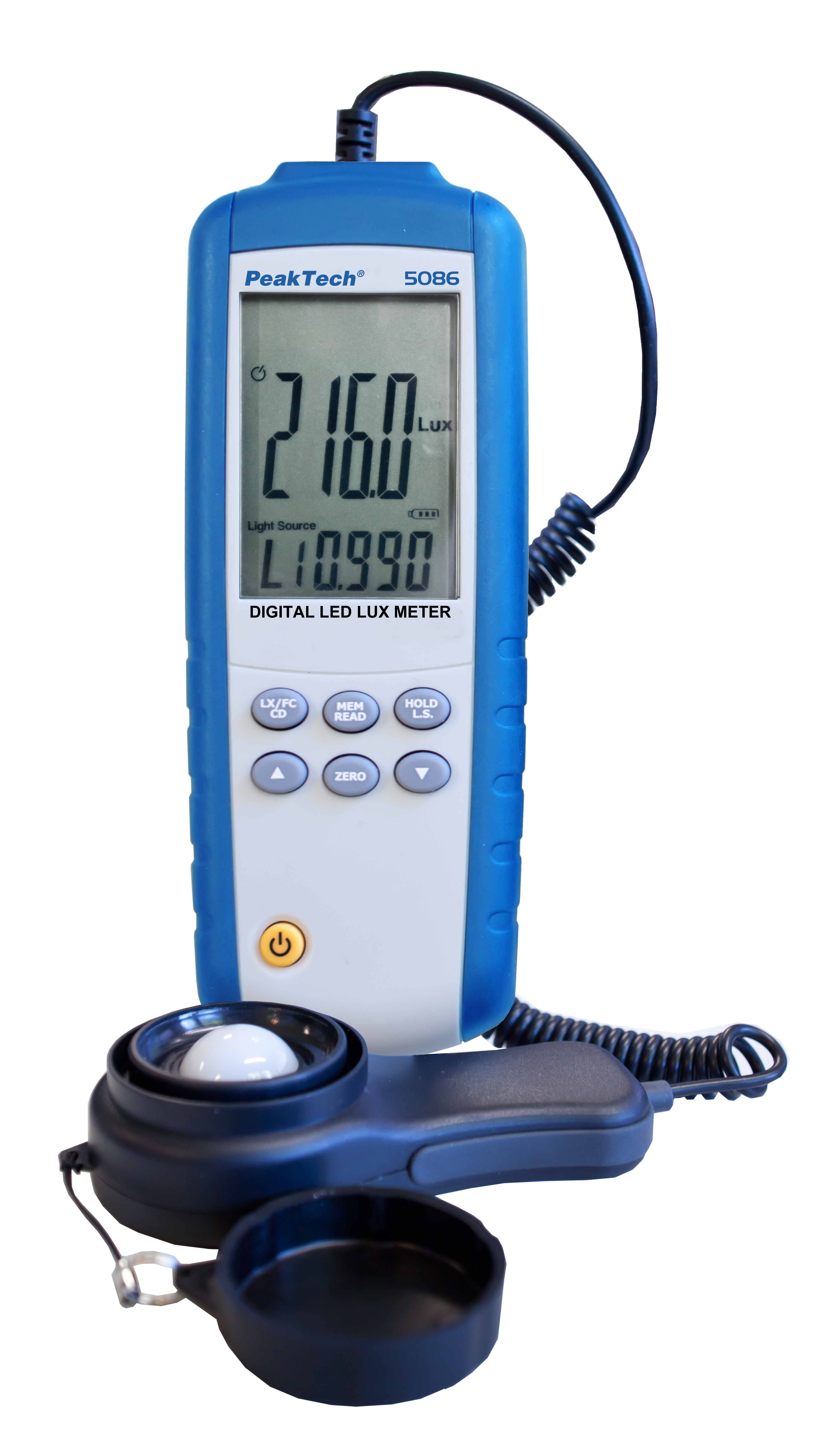 «PeakTech® P 5086» Digital LED Lux Meter, 3 3/4-digit