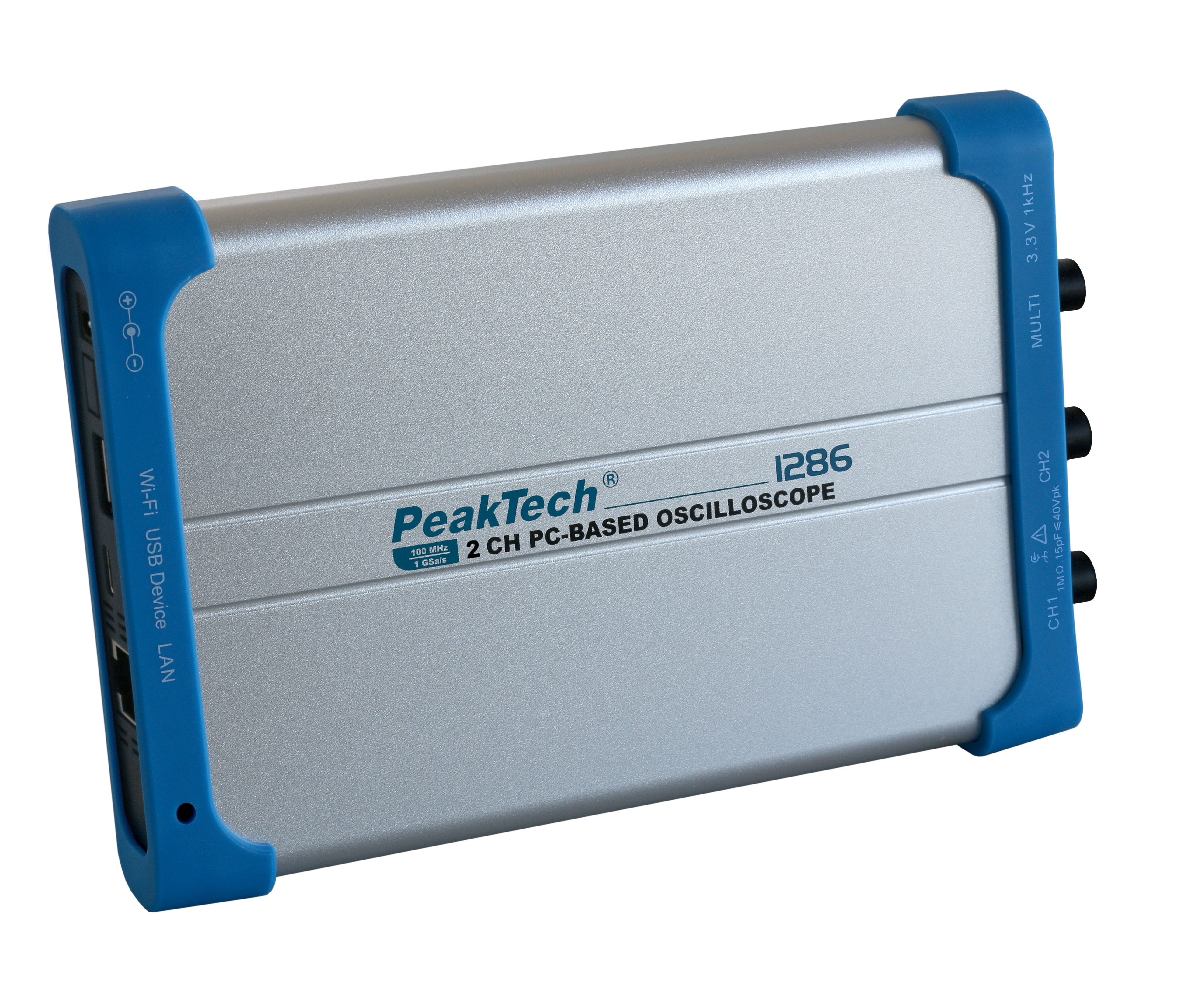 «PeakTech® P 1286» 100 MHz/2 CH, 1 GS/s PC oscilloscope with USB&LAN