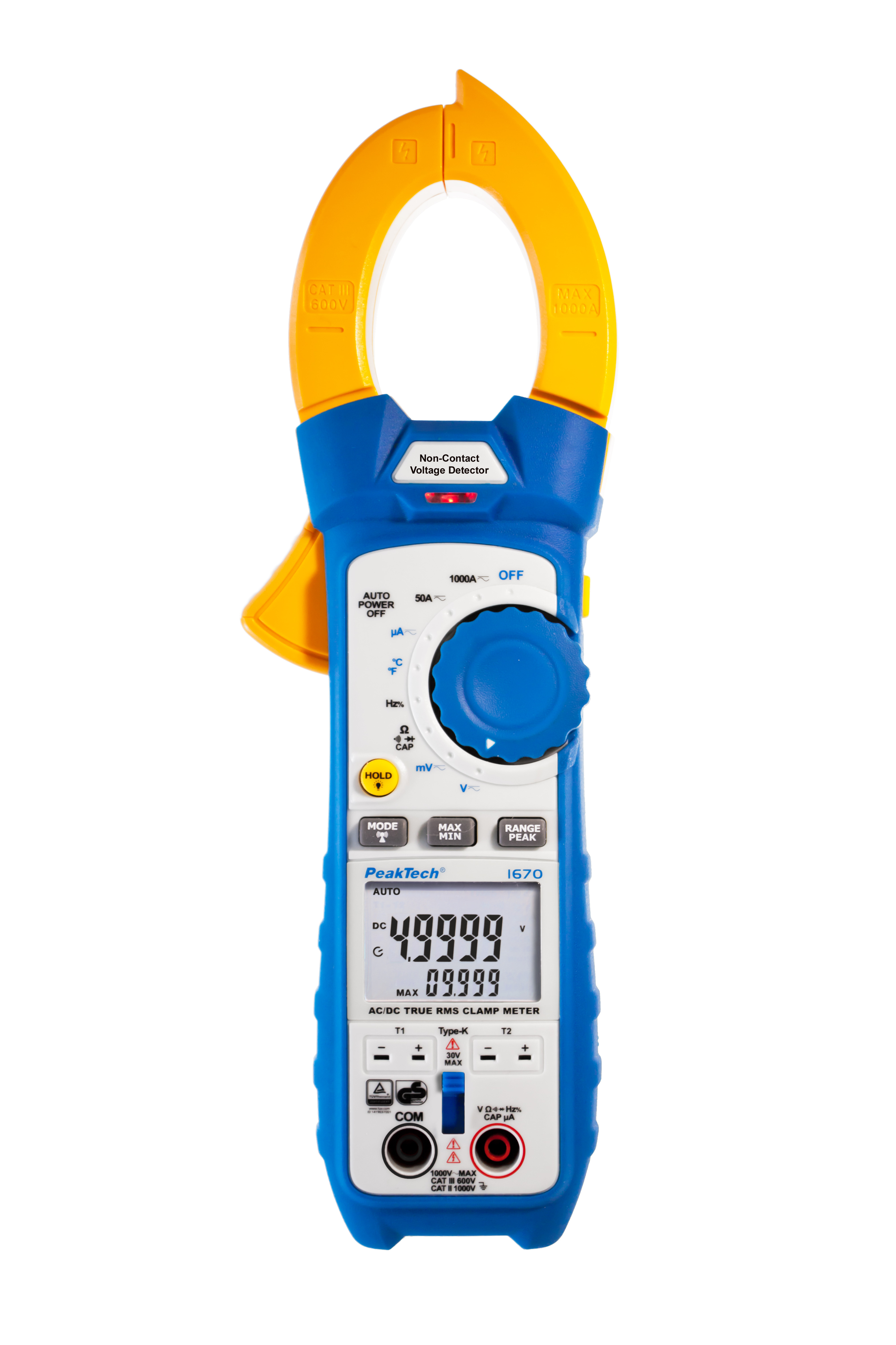 «PeakTech® P 1670» TrueRMS clamp meter 50,000 counts 1000 A AC/DC, BT