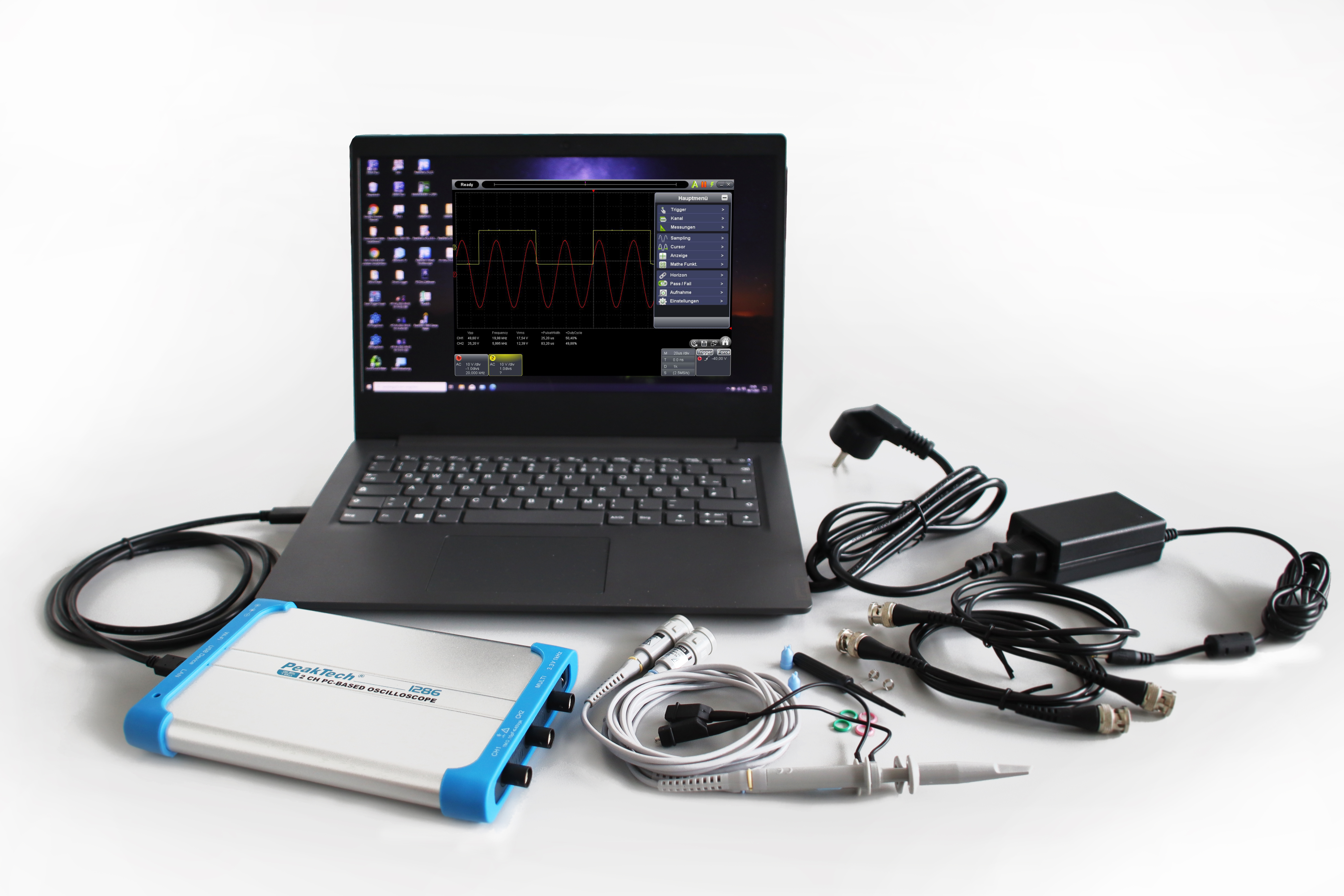 «PeakTech® P 1286» Oscilloscope PC avec USB et LAN