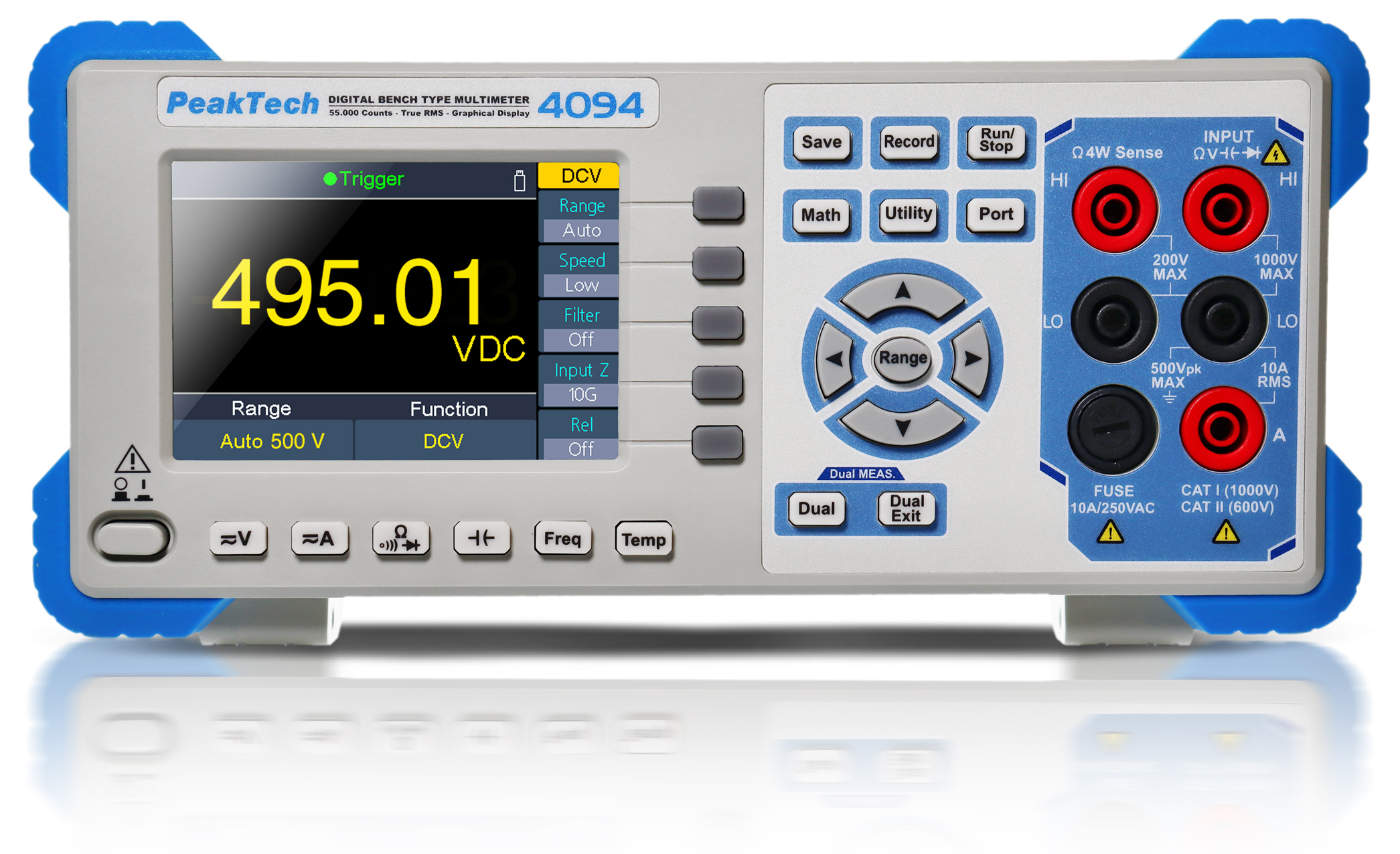 «PeakTech® P 4094» Graphical bench multimeter, 55.000 counts with TFT