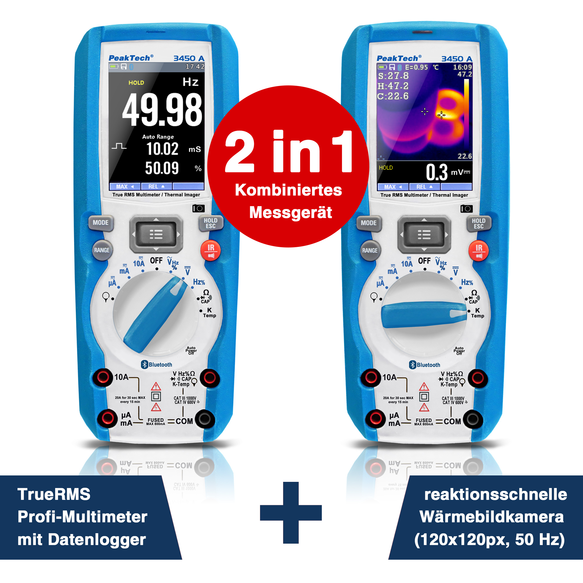 «PeakTech® P 3450 A» Multimetro TrueRMS e termocamera
