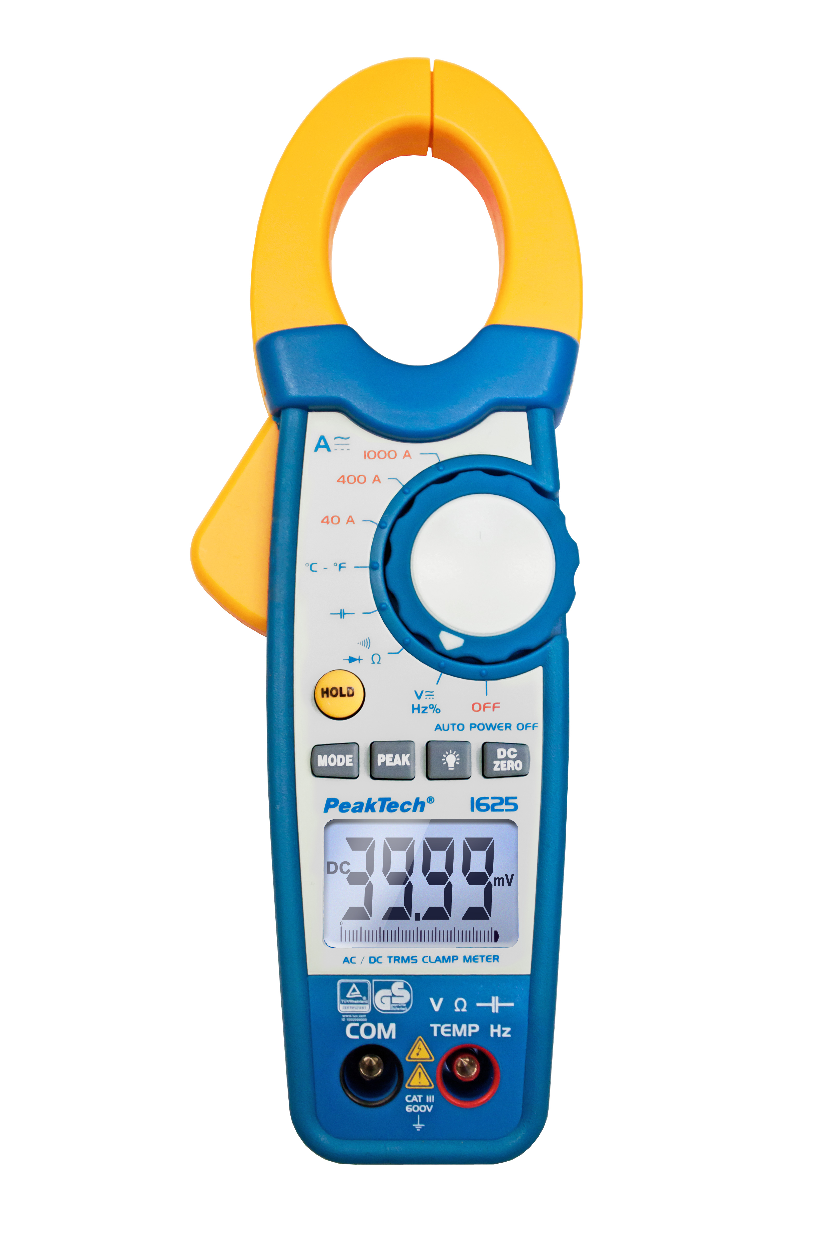 «PeakTech® P 1625» TrueRMS clamp meter 4,000 counts 1000 A AC/DC