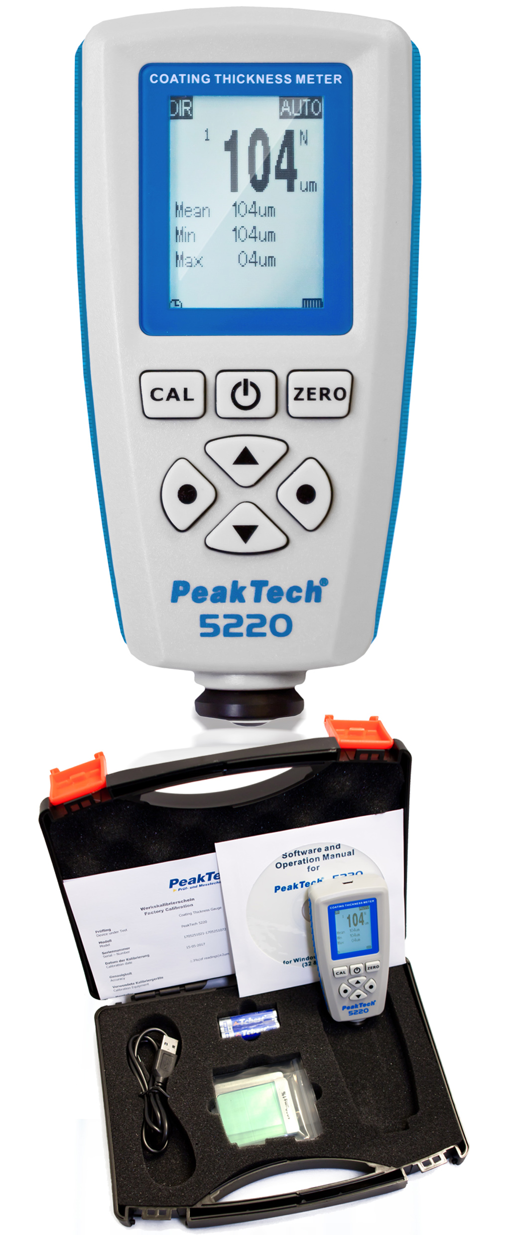 «PeakTech® P 5220» Medidor de Espesor y Revestimiento de Material