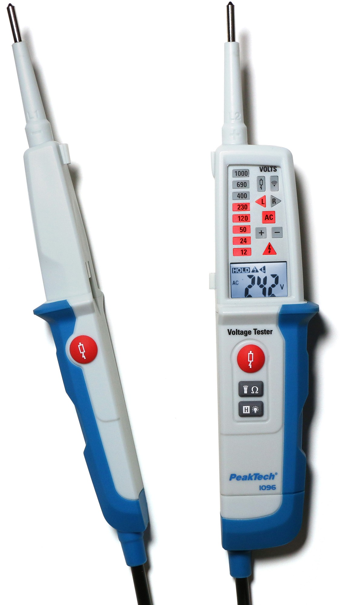 «PeakTech® P 1096» AC/DC voltage tester with RCD-test & dual display