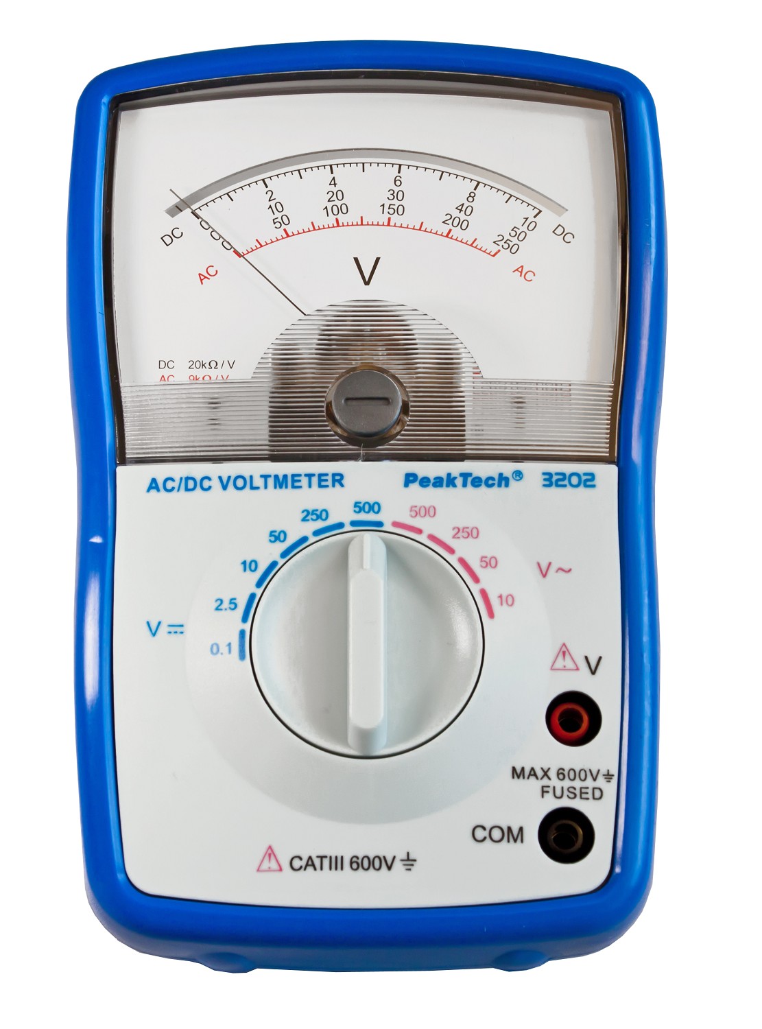 «PeakTech® P 3202» Voltmetro analogico, 500 V AC / DC