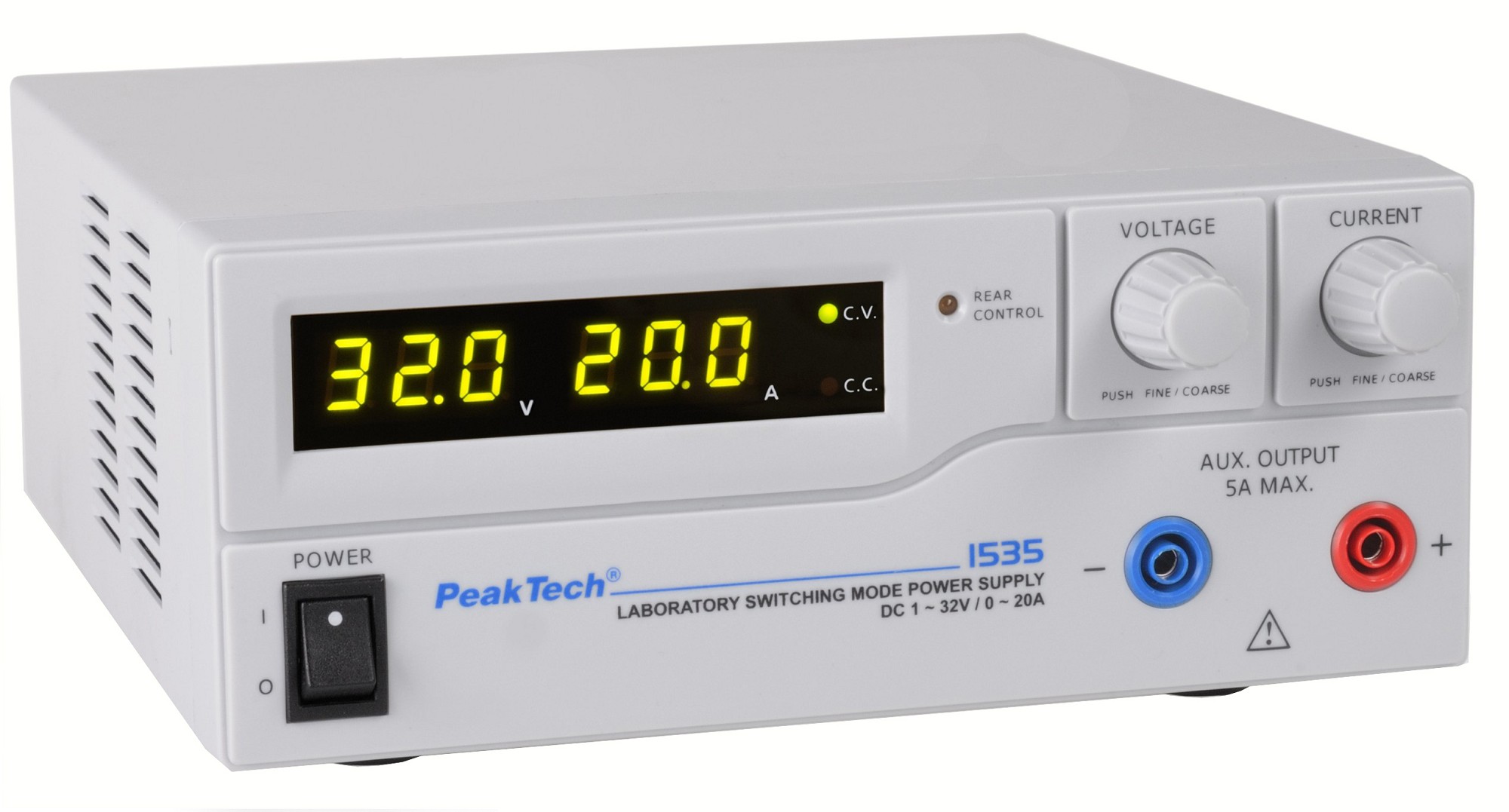 «PeakTech® P 1535» Zasilacz laboratoryjny DC 1 - 32 V / 0 - 20 A