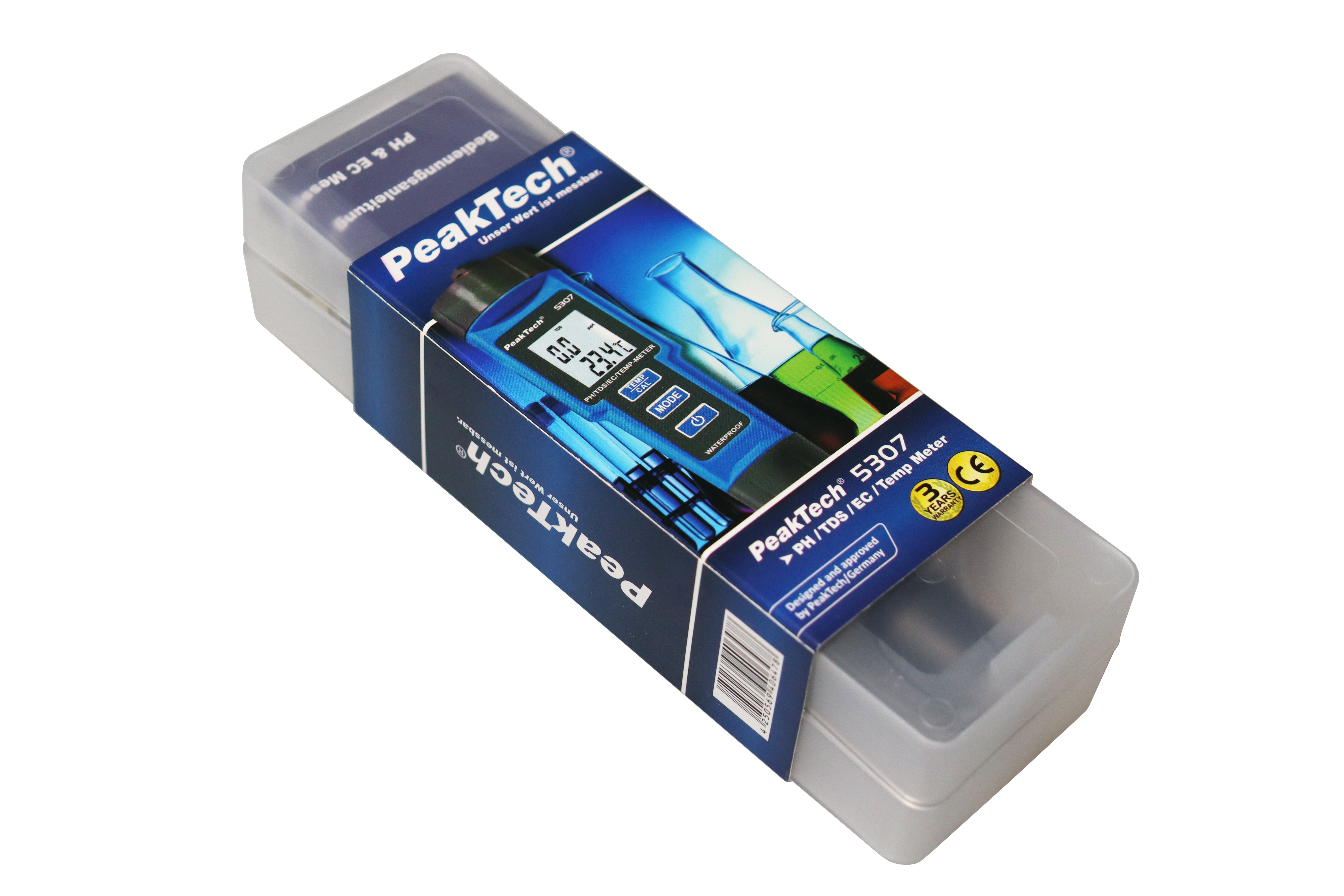 «PeakTech® P 5307» 4 in 1 PH-Meter in Stiftform für PH/EC/TDS/TEMP