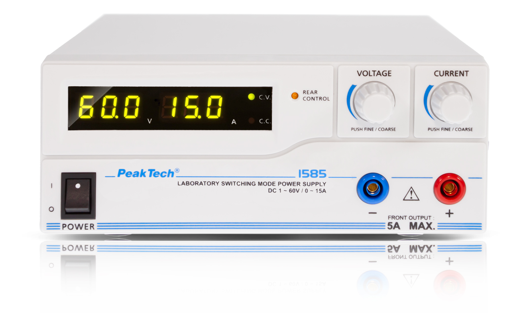 «PeakTech® P 1585» Labor-Schaltnetzteil DC 1 - 60V / 0 - 15A mit USB