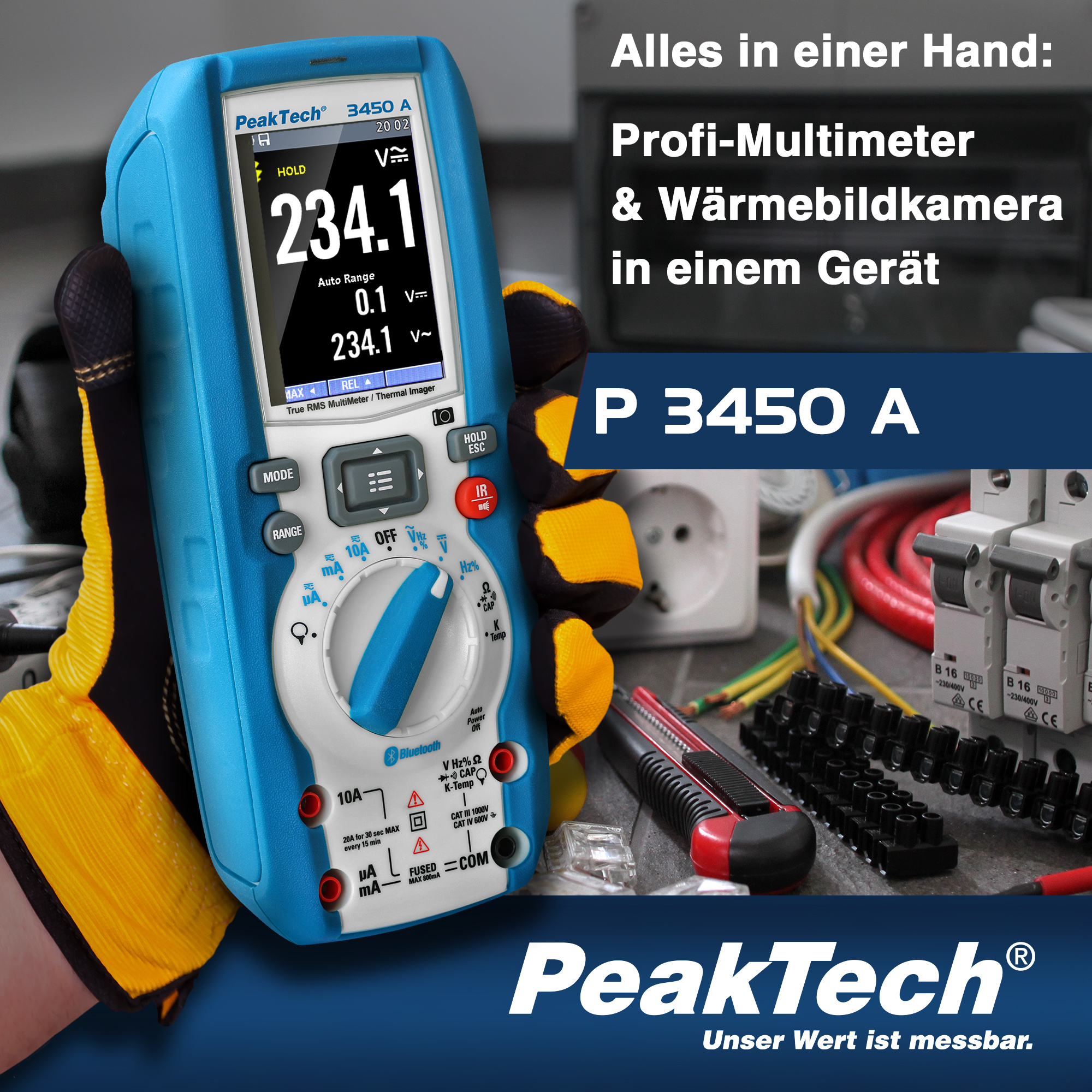 «PeakTech® P 3450 A» True RMS Grafikmultimeter mit Wärmebildkamera