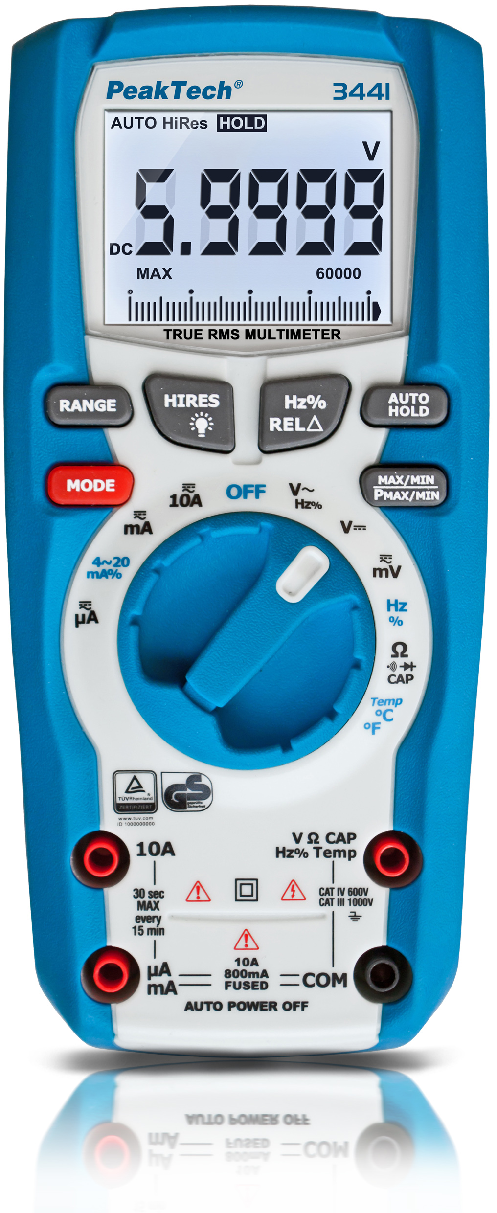 «PeakTech® P 3441» Multimètre numérique TrueRMS ~ 60.000 Counts ~ 1000V AC/DC