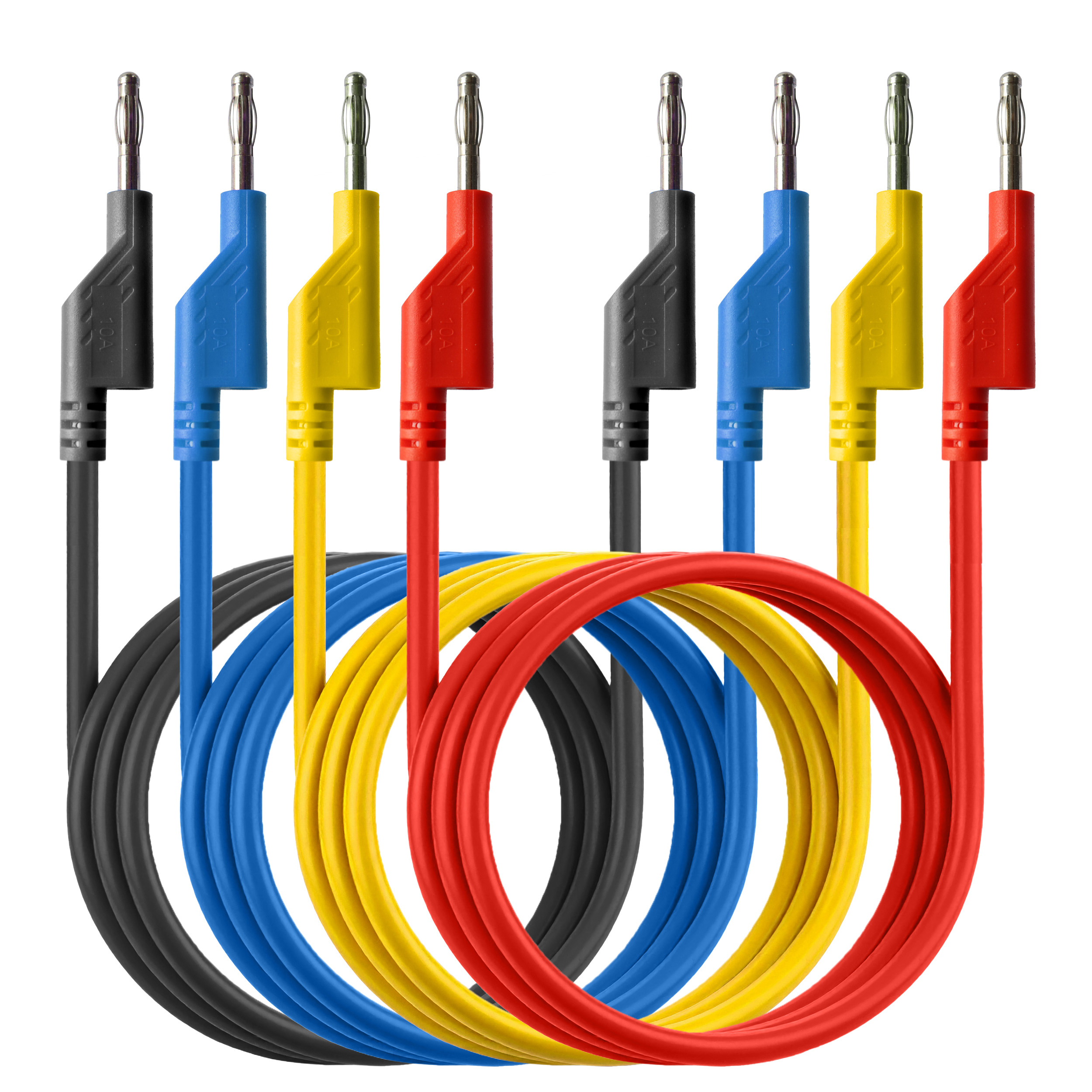 «PeakTech® P 7049» Jeu de 4 cordons de test (100 cm) pour alimentations de laboratoire