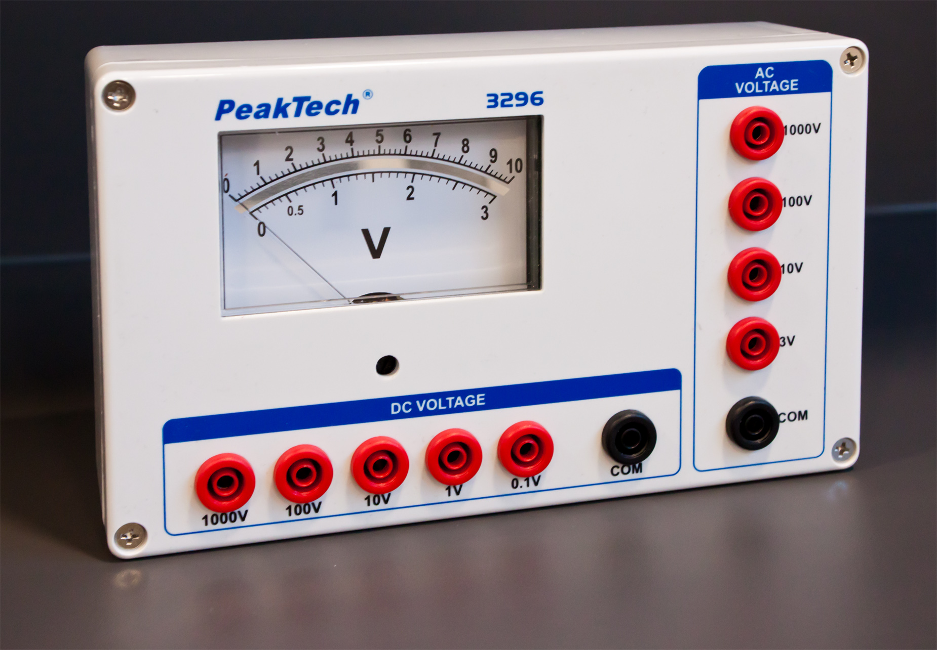 «PeakTech® P 3296» Voltmetro analogico, 0...0,1/1/10/100/1000V AC/DC