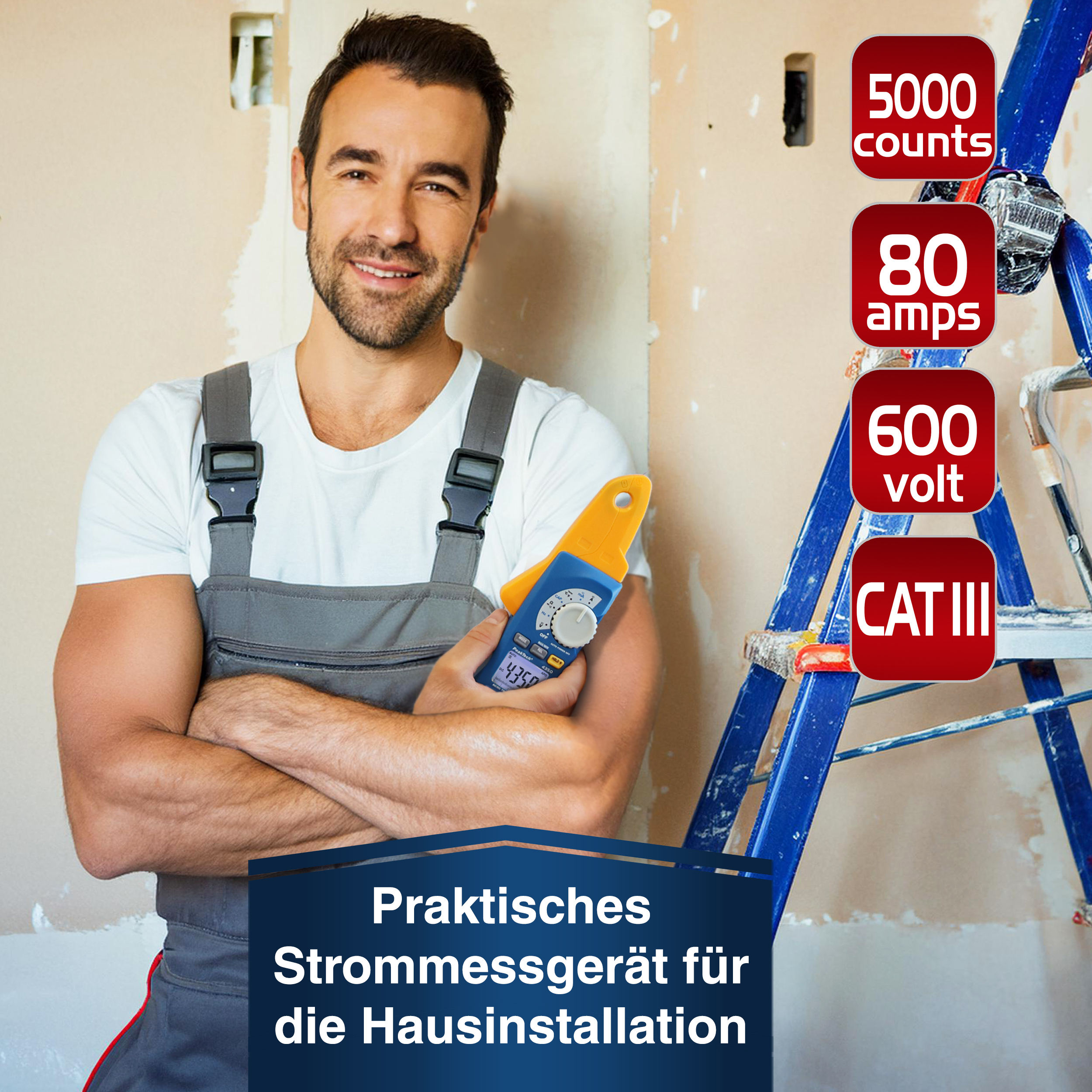 «PeakTech® P 4350» TRMS Current Clamp Meter, 4.000 Counts, 80 A AC/DC