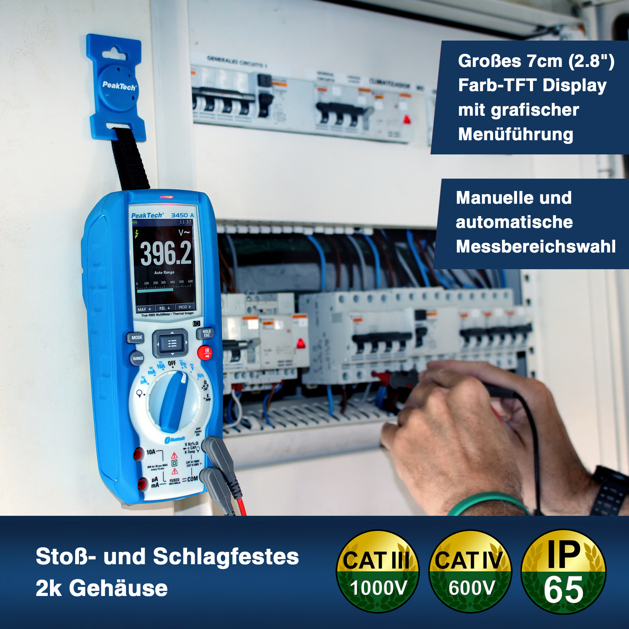 «PeakTech® P 3450 A» True RMS Grafikmultimeter mit Wärmebildkamera