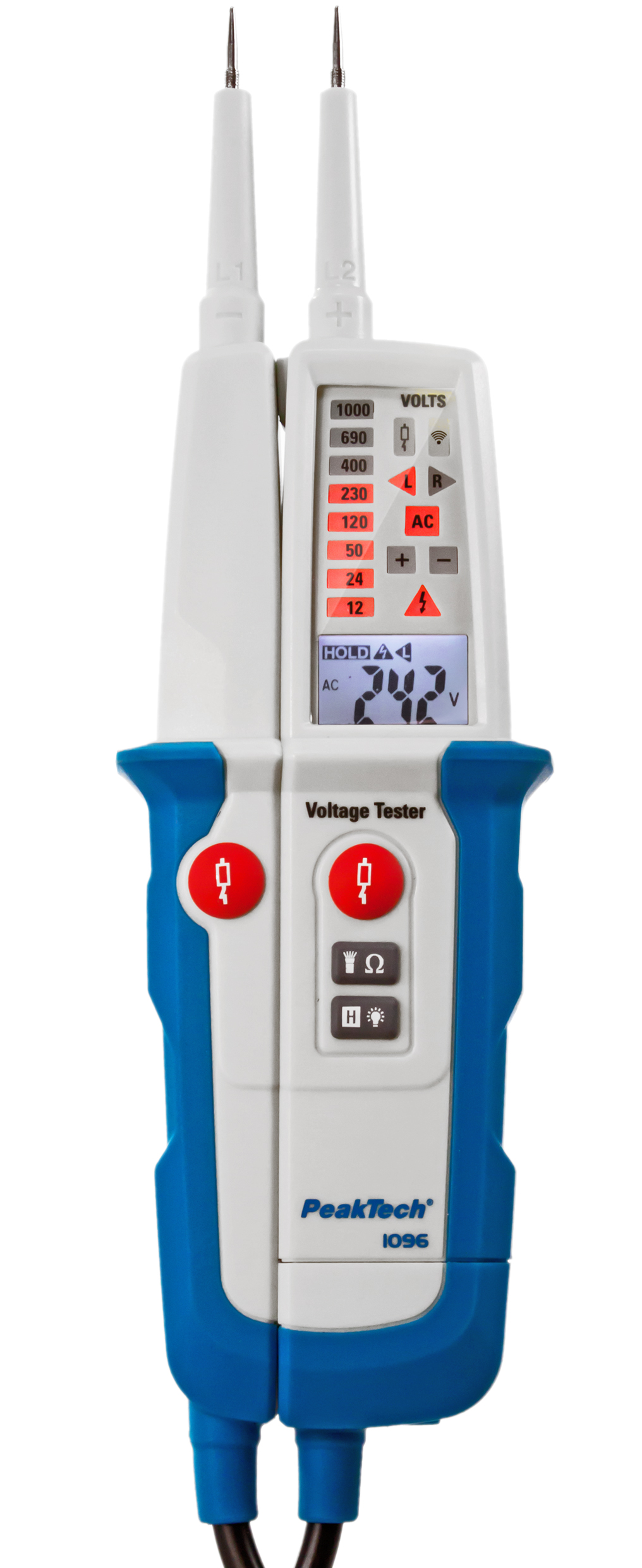 «PeakTech® P 1096» Tester napięcia AC/DC z testem RCD