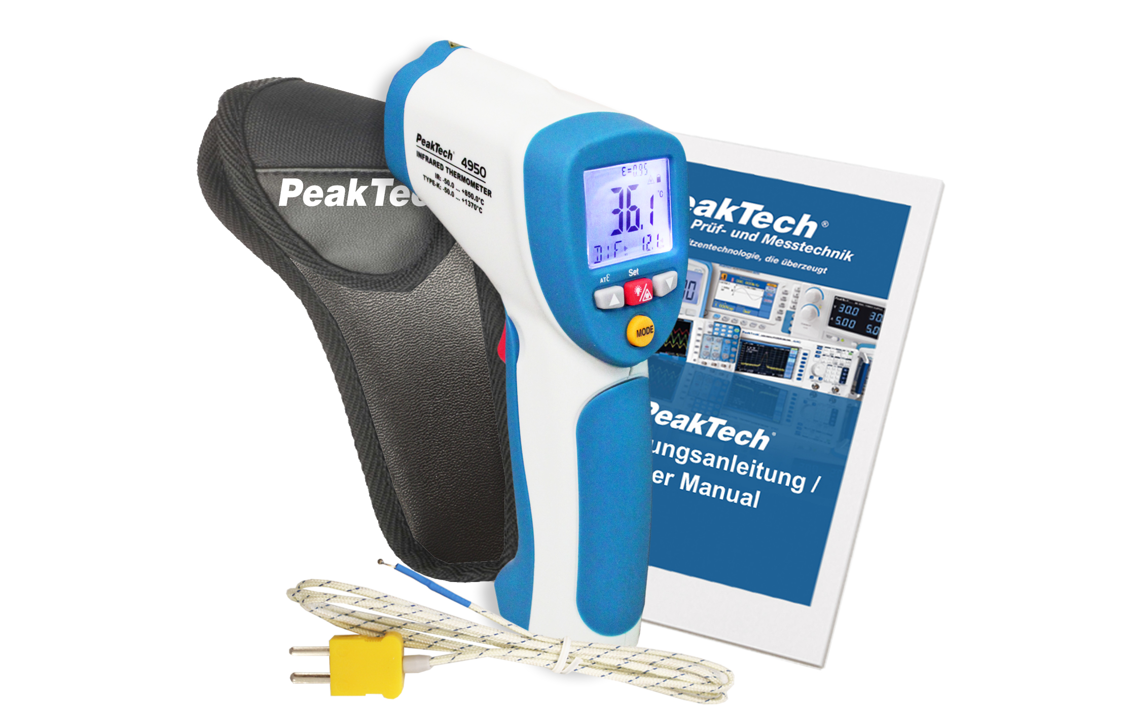 «PeakTech® P 4950» 2 in 1 IR-/Typ-K-Thermometer