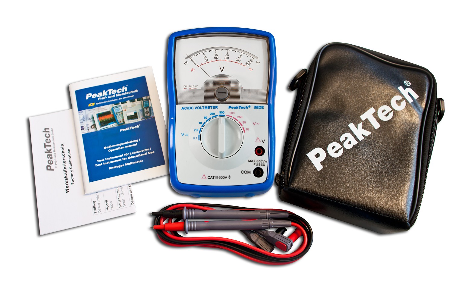 «PeakTech® P 3202» Analog voltmeter, 500 V AC / DC