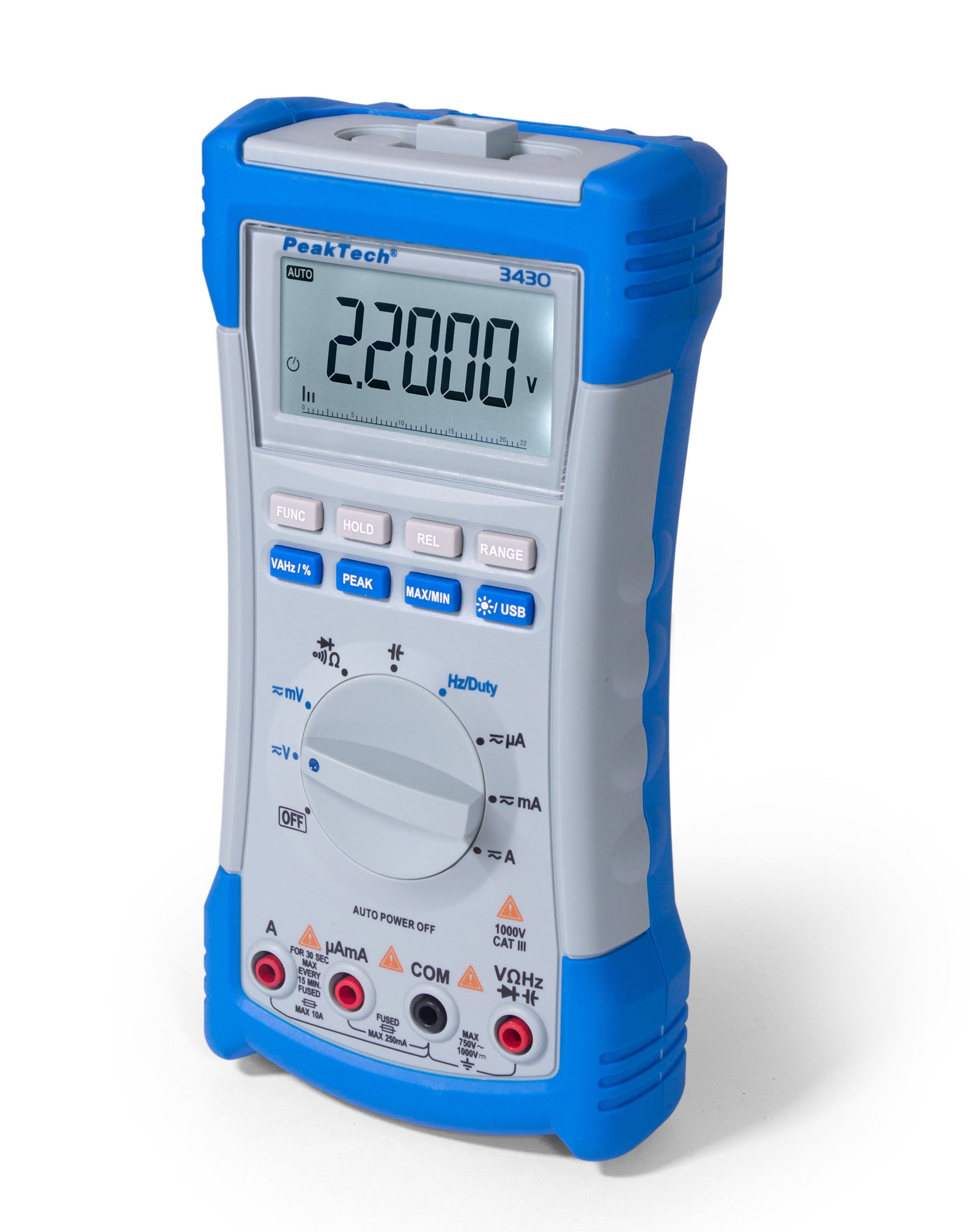 «PeakTech® P 3430» Digital multimeter, 20,000 counts, TrueRMS & USB