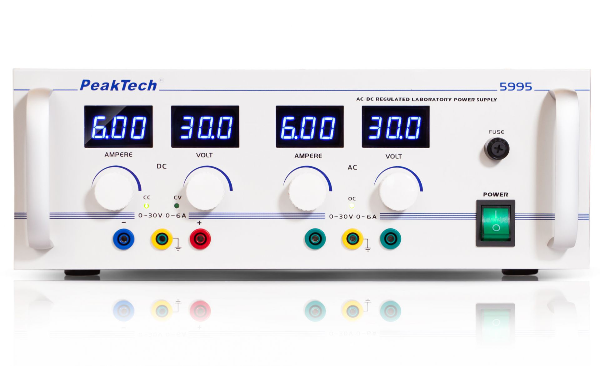 «PeakTech® P 5995» AC/DC Laboratory Power Supply 0 30 V/0 6 A P 5995