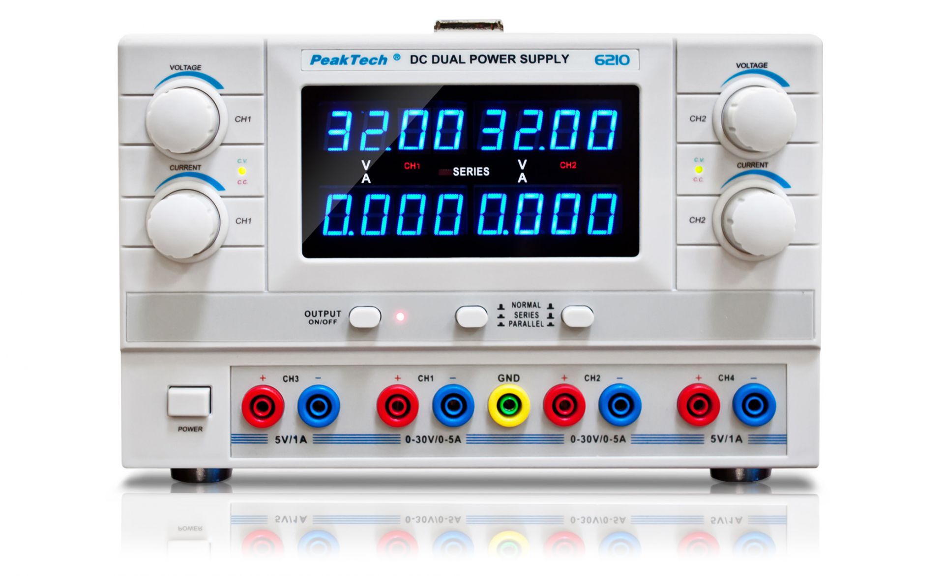 «PeakTech® P 6210» Digital Power Supply with 4 voltage outputs P 6210