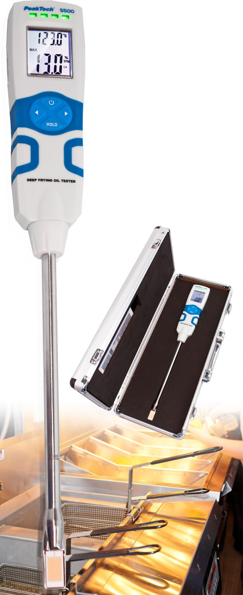«PeakTech® P 5500» Frying Oil Tester TPM and OilTemperature P 5500