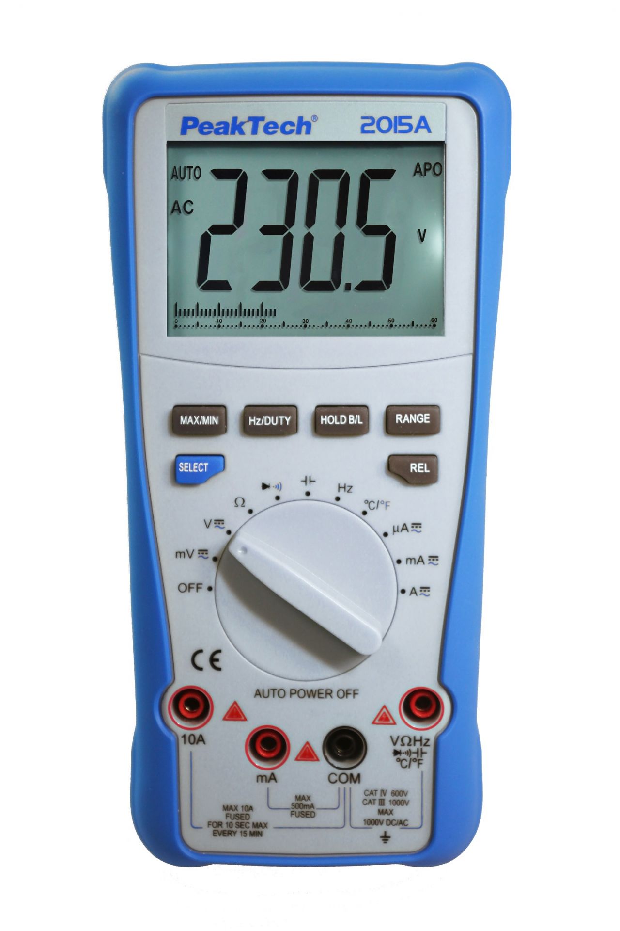 PeakTech 4090 – Multímetro de mesa digital RMS, pantalla LCD, 22000 cuentas, probador de continuidad, USB, software para PC, funcionamiento con batería, prueba de voltaje - EN 61010-1; CAT I 600 V